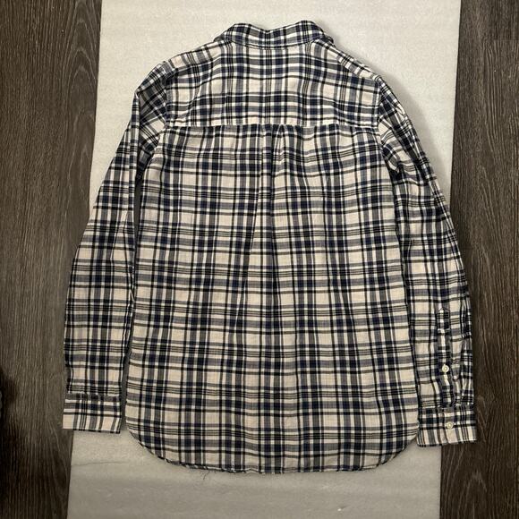 Madewell Slim Ex-Boyfriend Plaid Button Down Shirt XS Academia Classic Preppy - Picture 8 of 12